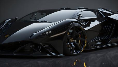 Futuristic Black Supercar Elegance wallpaper