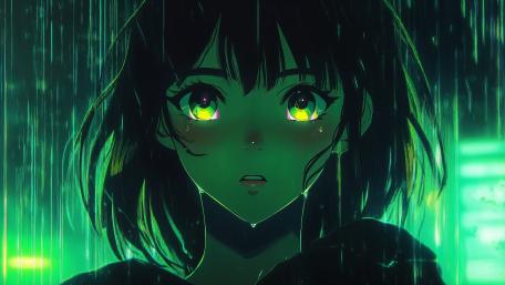 Neon Dreamscape in the Rain wallpaper