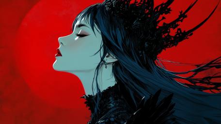 Queen of Shadows in Digital Brilliance wallpaper