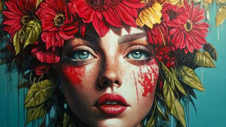 Floral Fantasy Enchantment in AI Art wallpaper
