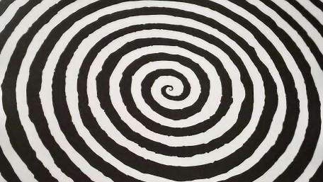Hypnotic Spiral Essence in Black and White Art wallpaper