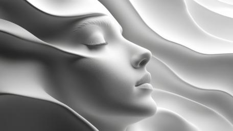 Serene Monochrome Beauty: A 5K AI Abstract Creation wallpaper