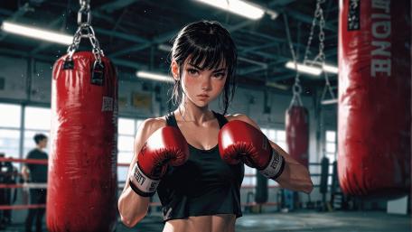 Anime Boxing Fighter AI Art wallpaper