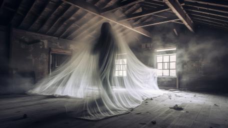 Ghostly Whispers in the Attic Loft wallpaper