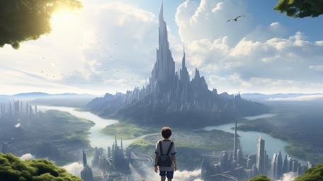 Whimsical Journey to Fantasy Spires wallpaper