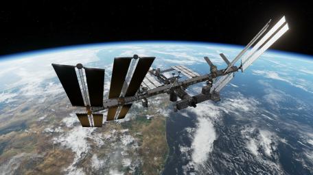 International Space Station Orbiting Earth wallpaper