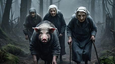 Granny's Unlikely Forest Adventure with a Pig wallpaper