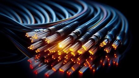 Optic cables with a bright end wallpaper