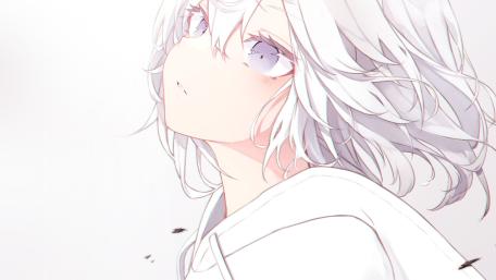 White-Hooded Serenity An Anime Portrait wallpaper