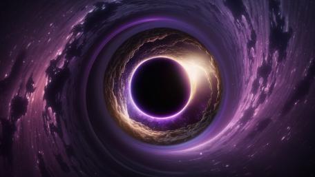 Black Hole Vortex in Cosmic Purple Spiral wallpaper