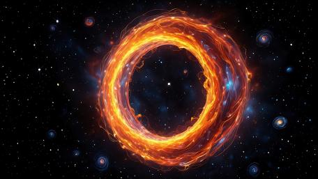 Cosmic Fire Ring Unleashed in 5K AI Art wallpaper