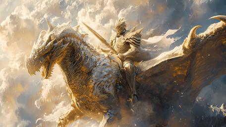 Epic Quest on a Mythical Dragon wallpaper
