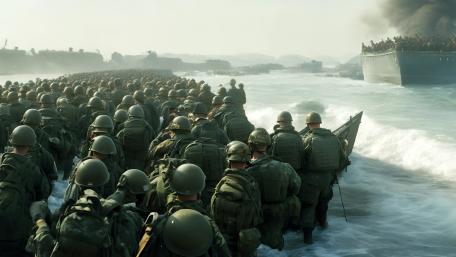 Massive Infantry Landing Operation Scene wallpaper