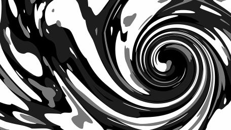 Monochrome Spiral Vortex Illusion Wall Art wallpaper