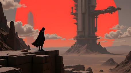 Silent Wanderer in a Sci-Fi World wallpaper