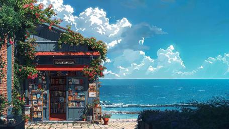 Seaside Dreams in Anime Style Art wallpaper