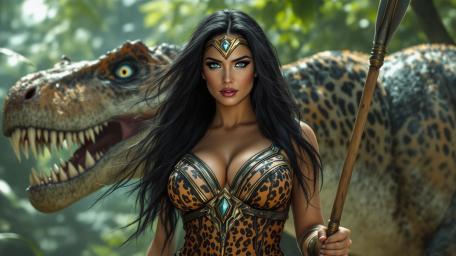 Warrior Queen of the Jungle Realm wallpaper