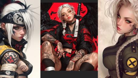 Gothic Anime Warriors in Punk Aesthetic World wallpaper