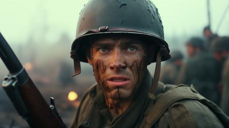 Courage Under Fire WWII Soldier in Battle wallpaper