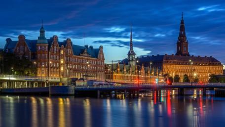 Evening Elegance at Christiansborg Palace in Copenhagen wallpaper