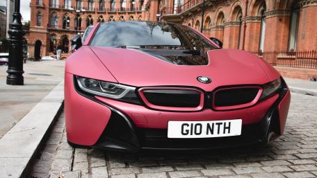 BMW i8 Elegance in Urban Landscape wallpaper