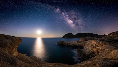 Milky Way Over Cabo de Gata Landscape wallpaper