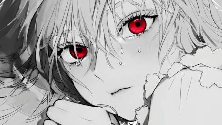 Tears and Scarlet Gaze in Anime Style wallpaper