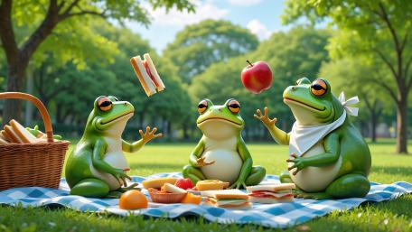 Frog Picnic wallpaper