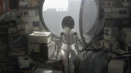 Futuristic Solitude an Anime Cyborg's World wallpaper