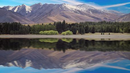Lake Tekapo Serenity Nature's Tranquil Reflection wallpaper