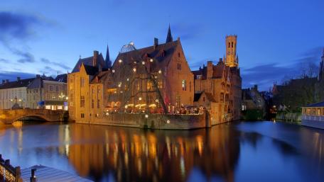 Bruges at Dusk A European Gem wallpaper