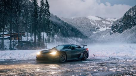 Lexus LFA Winter Escape in the Woods wallpaper