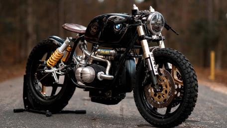 BMW Custom Cafe Racer in the Woods wallpaper