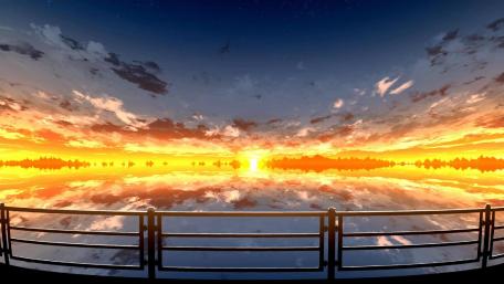 Sunrise Serenade at the Horizon Fence wallpaper