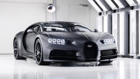 Bugatti Chiron in Sleek Matte Black Finish wallpaper