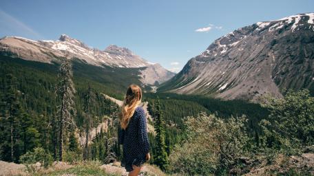 Majestic Mountain View in Jasper National Park wallpaper