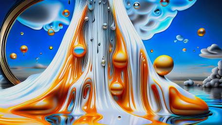 Orange Fountain wallpaper