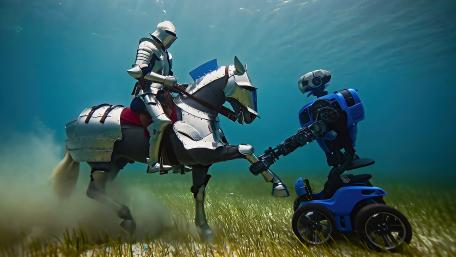 Knight vs Robot Underwater wallpaper