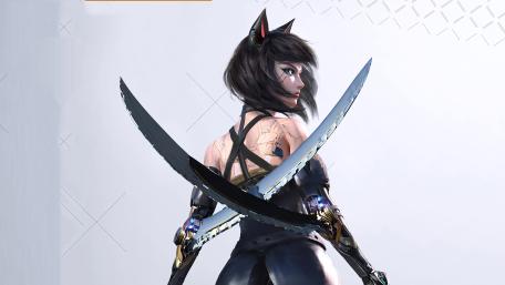 Cyberpunk Catgirl Warrior in High-Tech Armor wallpaper