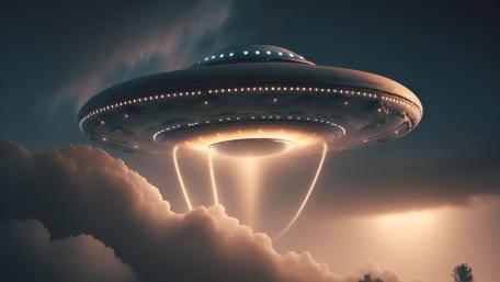 UFO Encounter Above the Clouds wallpaper