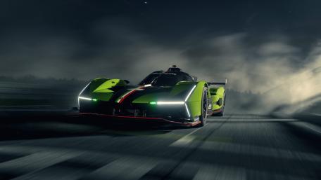 Lamborghini SC63 LMDh Race Car in Motion wallpaper