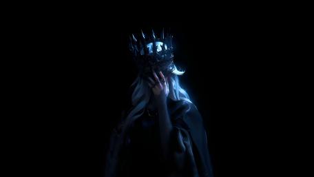 Crowned Enigma in Blue Light wallpaper