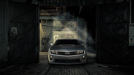 Chevrolet Camaro Unleashed in Industrial Shadows wallpaper