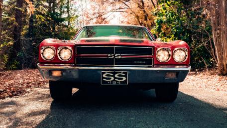 Timeless Power in Vintage Red: Chevrolet Chevelle SS 454 wallpaper