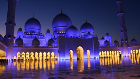Sheikh Zayed Grand Mosque Under Night Sky wallpaper