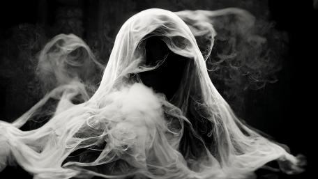 Ethereal Specter Veiled in Smoke Shadows wallpaper