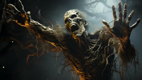 Eerie Forest Zombie Demon Unleashed wallpaper