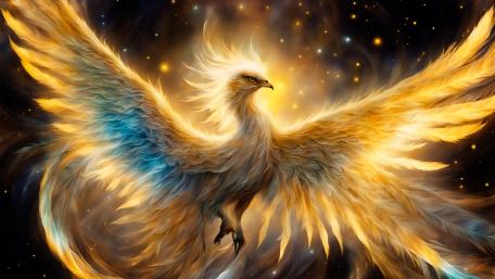 Phoenix Reborn in a Cosmic Blaze wallpaper