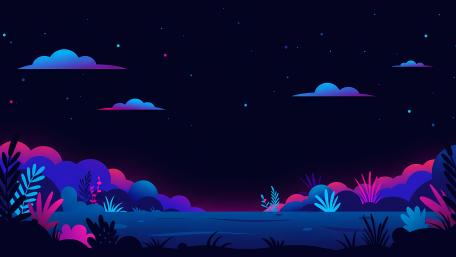 Midnight Dreamscape Minimalist Fantasy Art wallpaper