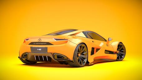 Sports Car Dream Guerriera H6 in Stunning Yellow wallpaper